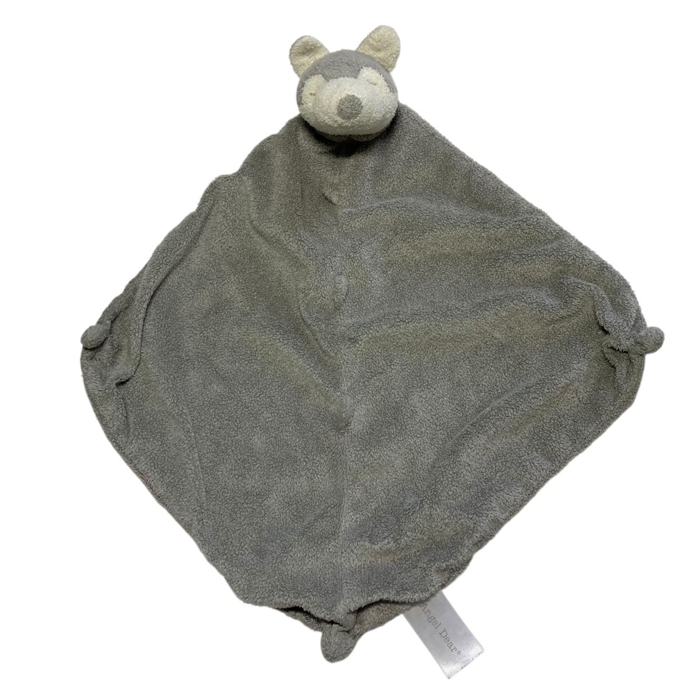 Angel Dear Gray Fox Lovey 12" Security Blanket